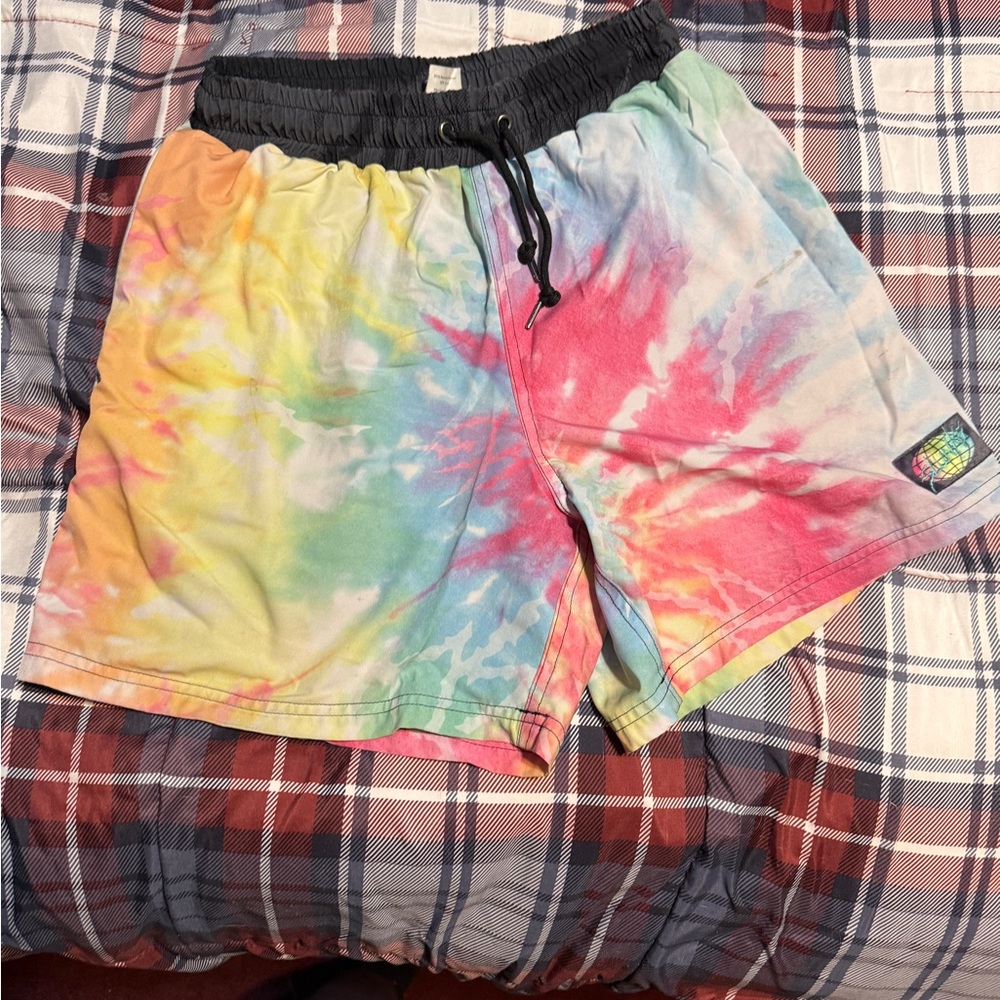 Multicolor Tie-Dye Athletic Shorts